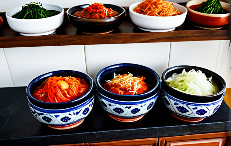 유산균이 풍부한 채소 리스트 - **Image Prompt:** A French family enjoying a meal featuring choucroute garnie on a rustic wooden tab...