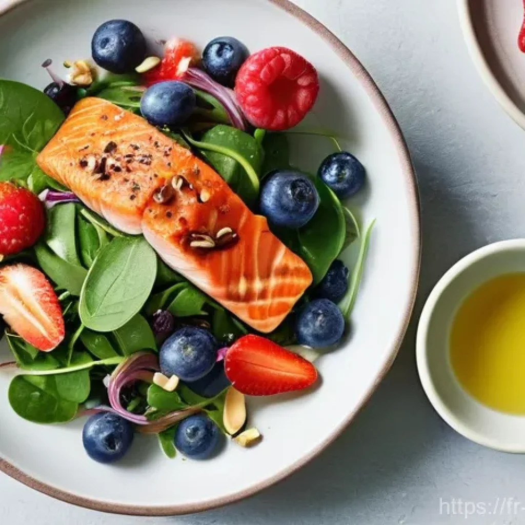 피부 염증 완화에 좋은 음식 - **Prompt 1: The Plate as Your Best Day Cream**
    "A bright, high-definition still life of a bounti...