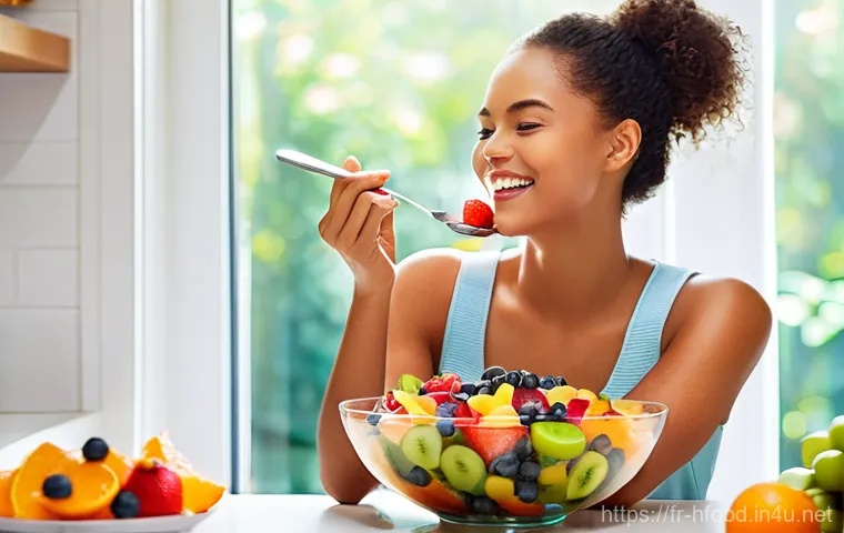 비타민C 가득한 과일 샐러드 - **Prompt 1: Radiant Morning Vitality**
    *   **Description:** A close-up, vibrant photograph captu...