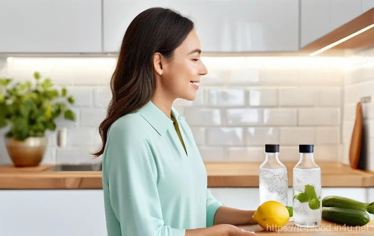 피부 보습에 좋은 건강 음료 - **Prompt:** "A radiant woman, aged 30, with healthy, glowing skin, dressed in elegant and comfortabl...