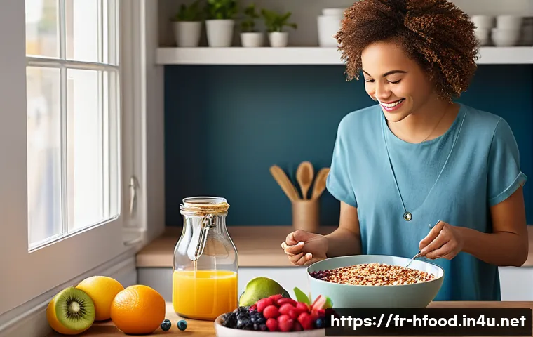 식이섬유가 풍부한 음식 추천 - **Prompt 1: Sustained Energy and Mental Clarity**
    "A bright, naturally lit indoor scene, perhaps...