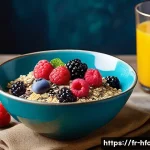 노화 방지에 좋은 식품 리스트 - A vibrant and fresh breakfast bowl featuring a variety of antioxidant-rich berries such as blueberri...